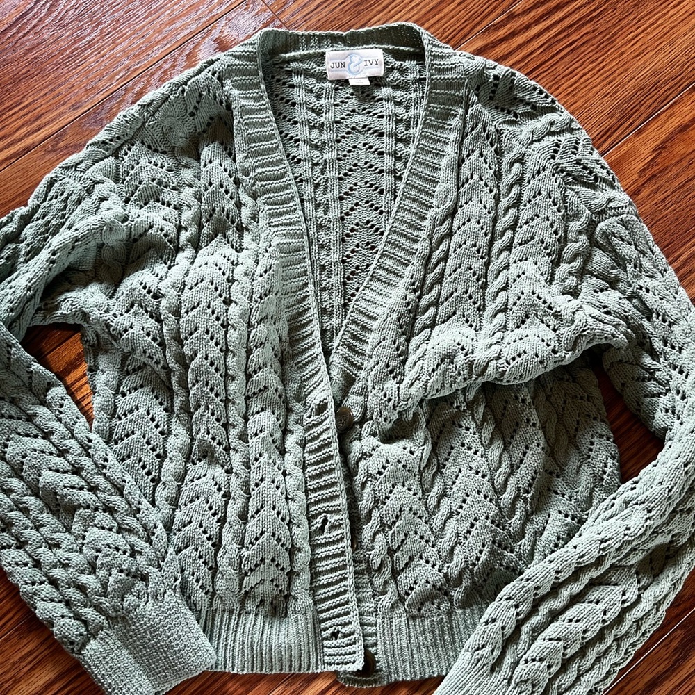 Green cardigan